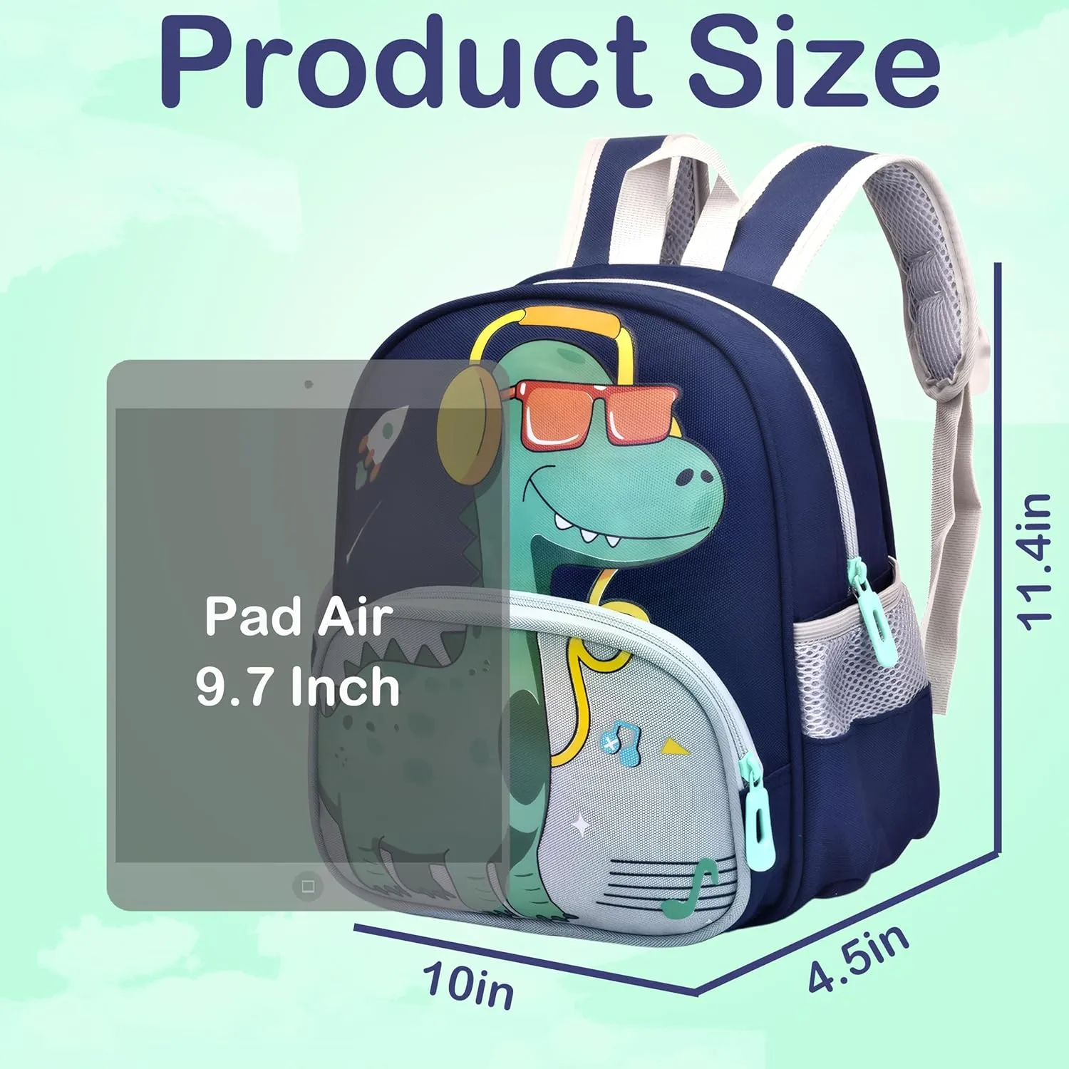 Cute Toddler Backpack Preschool Dinosaur Schoolbag for 2-6 Boys Kindergarten Children Travel Bookbag (Dark Blue)