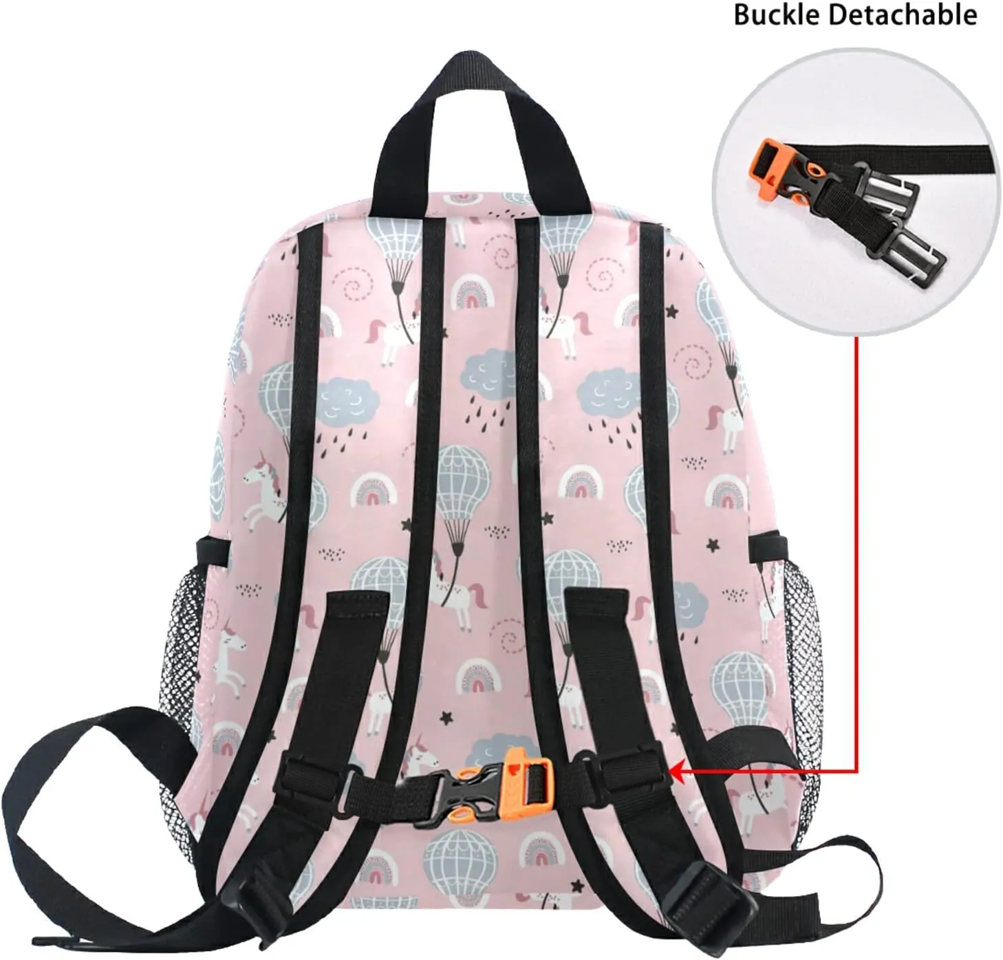 Cute Unicorn Toddler Backpack Light Travel Backpacks with Chest Strap and Whistle Mini Schoolbag Travel Bag for 3-8 Boys Girls