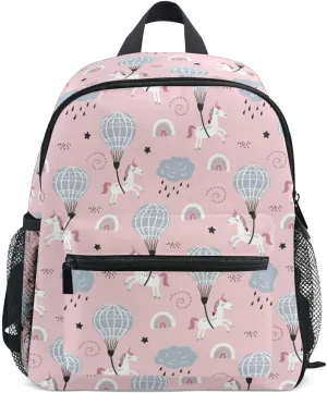 Cute Unicorn Toddler Backpack Light Travel Backpacks with Chest Strap and Whistle Mini Schoolbag Travel Bag for 3-8 Boys Girls