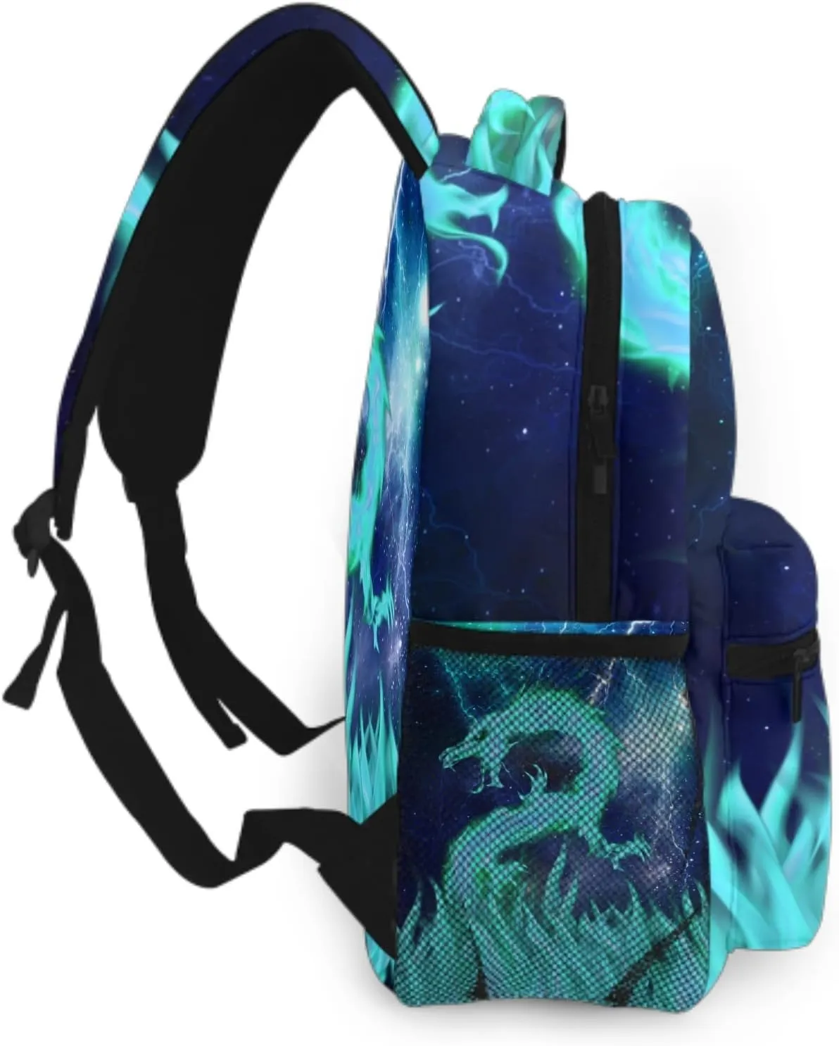Cyan Dragon Backpack for Boys Girls Kids Cool Lighting Bookbags for 2nd 3rd 4th 5th 6th Grade Back to School Animal Backpacks