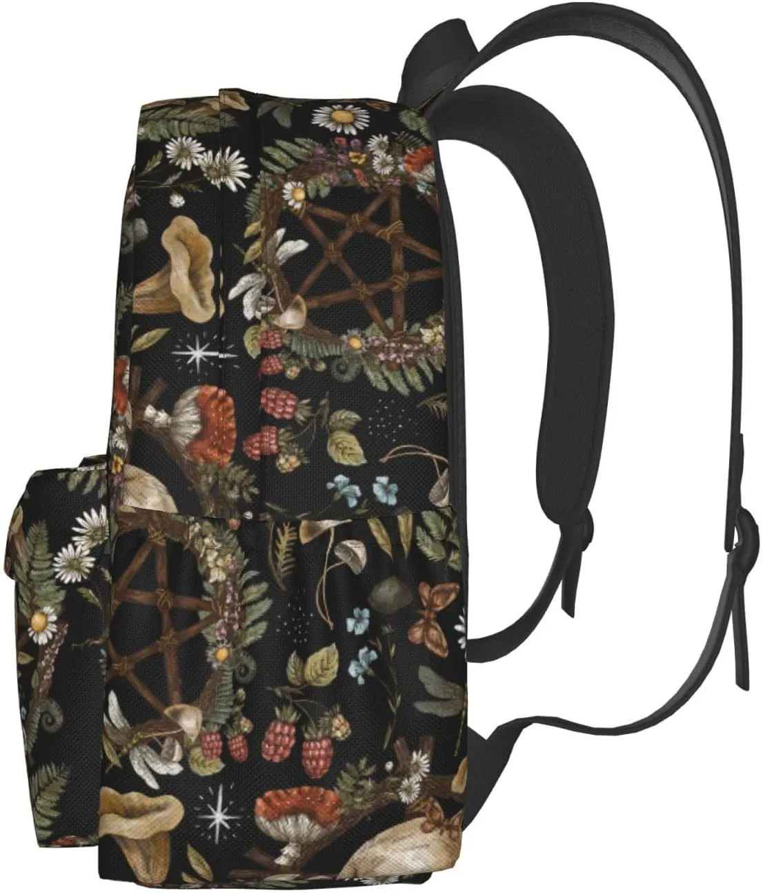 Daisy Butterfly Dragonfly Mushroom Stylish Backpack With Adjustable Padded Shoulder Straps Daypacks For College Travel