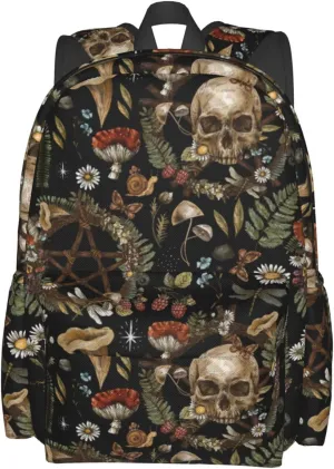 Daisy Butterfly Dragonfly Mushroom Stylish Backpack With Adjustable Padded Shoulder Straps Daypacks For College Travel