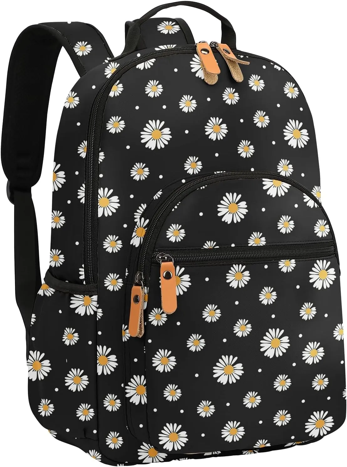 Daisy Travel Backpack for Women Laptop Backpack Water Resistant College Stylish Backpacks Dapack Shoulder Carry On Bag Black