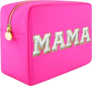 DANCOUR Nylon Makeup Bags for Women Large Preppy Travel Toiletry Pouch Cosmetic Bag Makeup Organizer