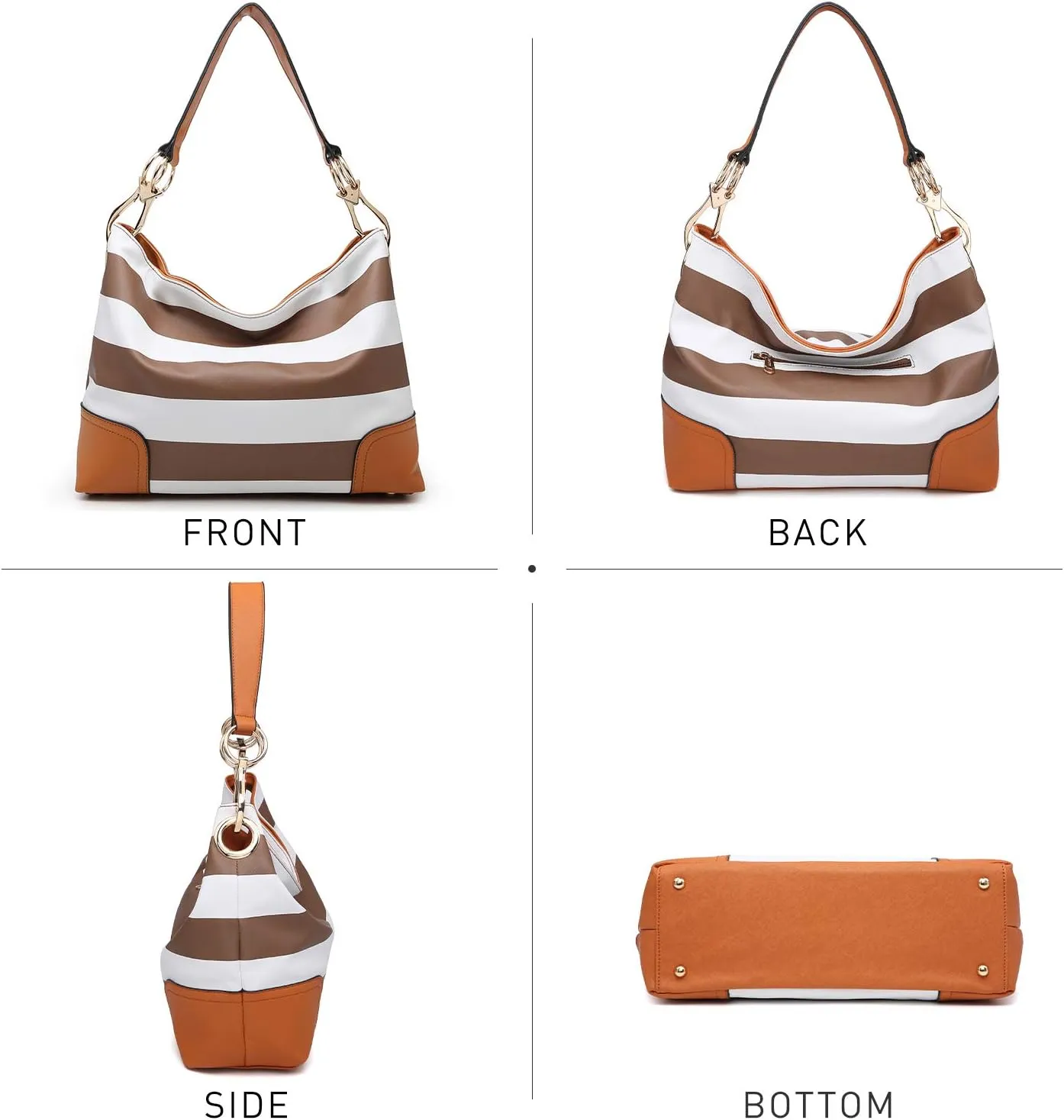 Dasein Hobo Purses for Women Soft PU Leather Handbags Slouchy Hobo Bags Shoulder Bag Top Handle Tote