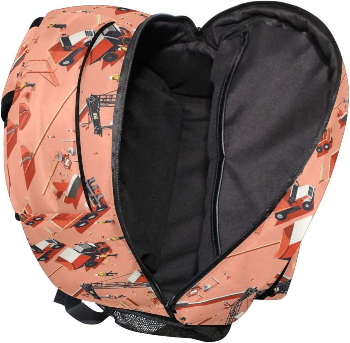 Day Backpack for Teens Boys Girls Fashion Travel Laptop Backpack with Chest Strap Gift Men & Women Construction Scene Highway Construction Bulldozer