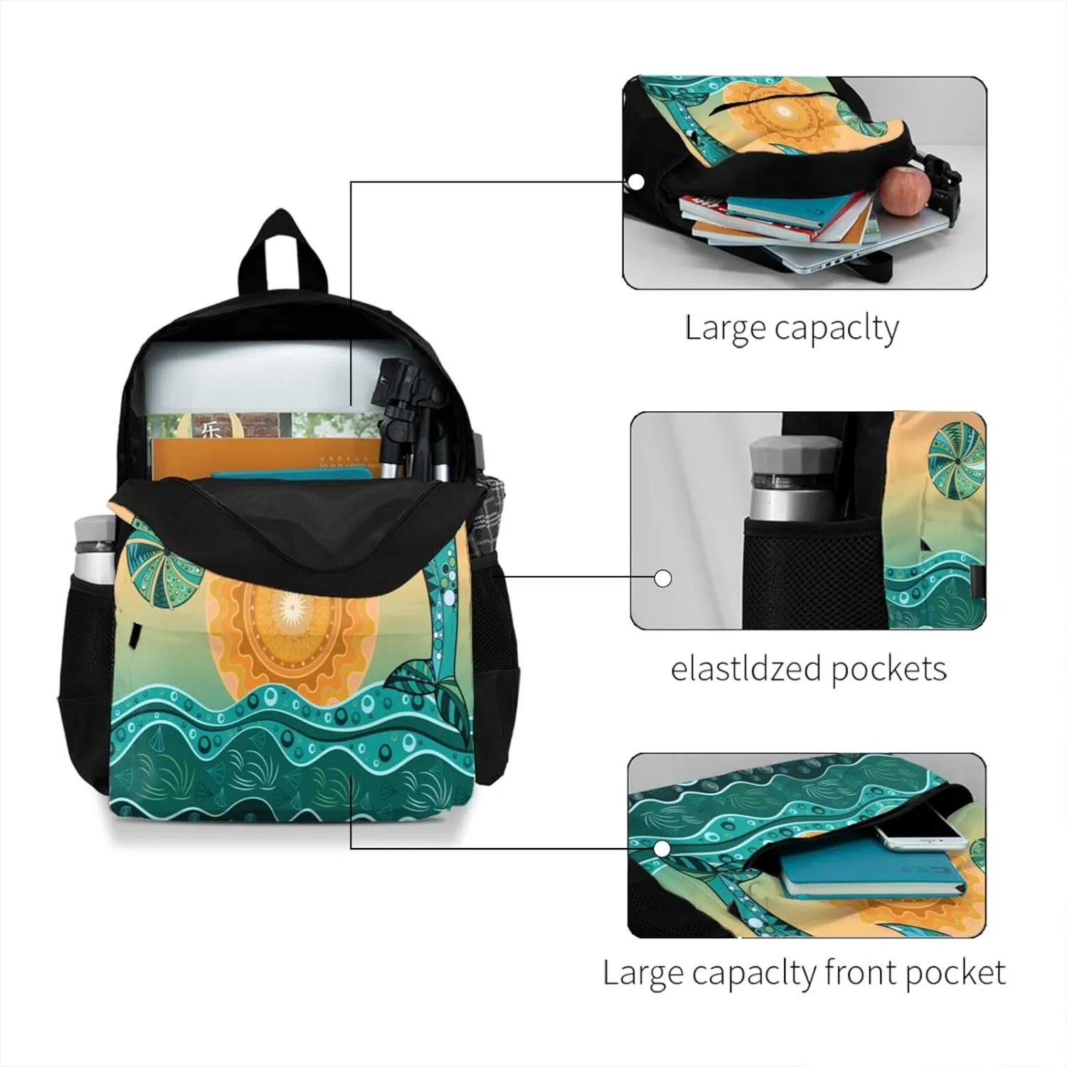 Delerain Dolphin Kids Backpack School Book Bag Travel Daypack Shoulder Bag 17 Inch Plus Lightweight Laptop Bag For 1-6th Grade Boys Girls Back To School