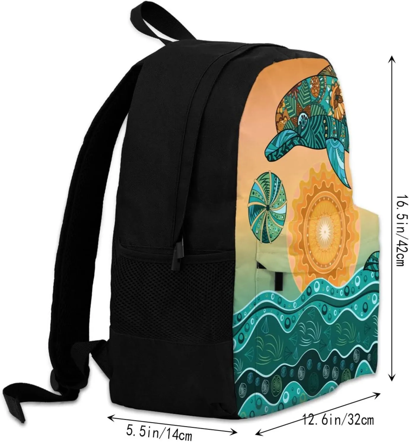 Delerain Dolphin Kids Backpack School Book Bag Travel Daypack Shoulder Bag 17 Inch Plus Lightweight Laptop Bag For 1-6th Grade Boys Girls Back To School