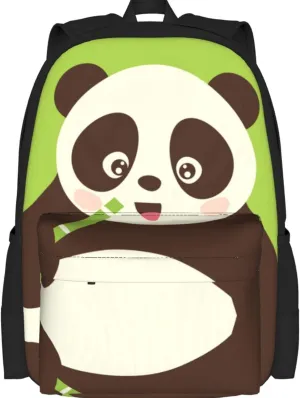 Delerain Panda Kids Backpack School Book Bag Travel Daypack Shoulder Bag 16 Inch Plus Lightweight Laptop Bag For 1-6th Grade Boys Girls Back To School
