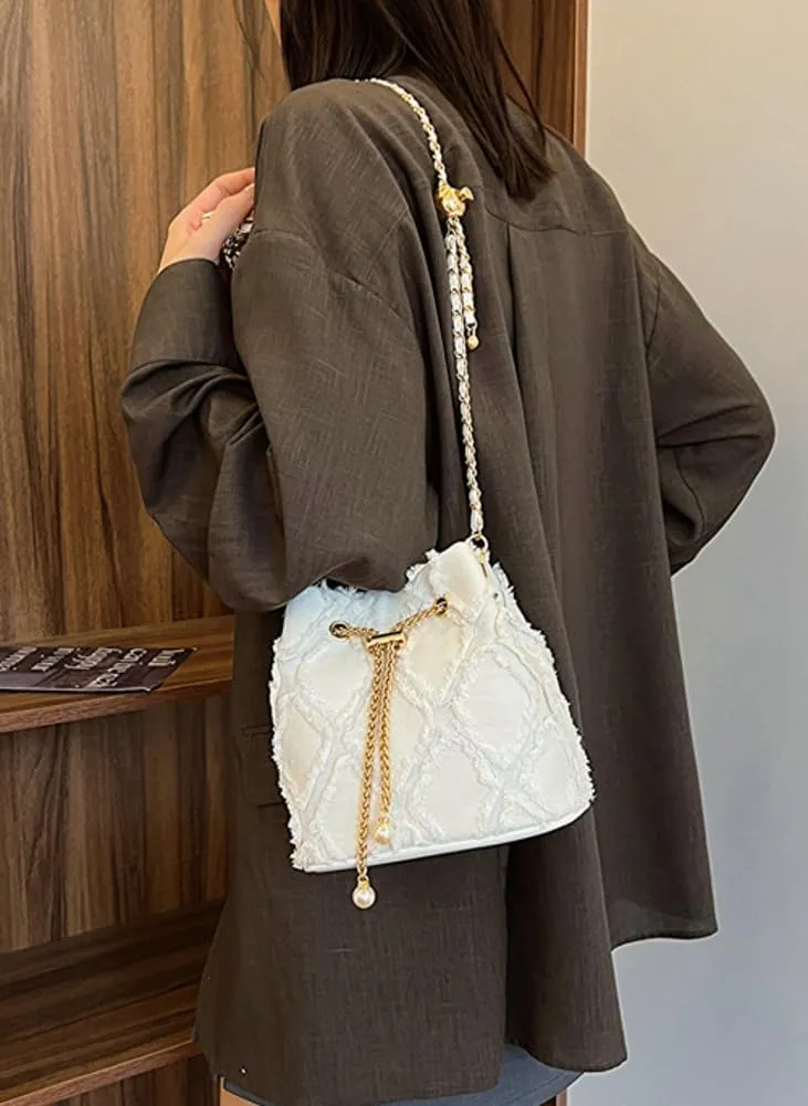 Denim Bucket Bags for Women Y2K Crossbody Purse Trendy Handbags Shoulder Bag Satchel 2024