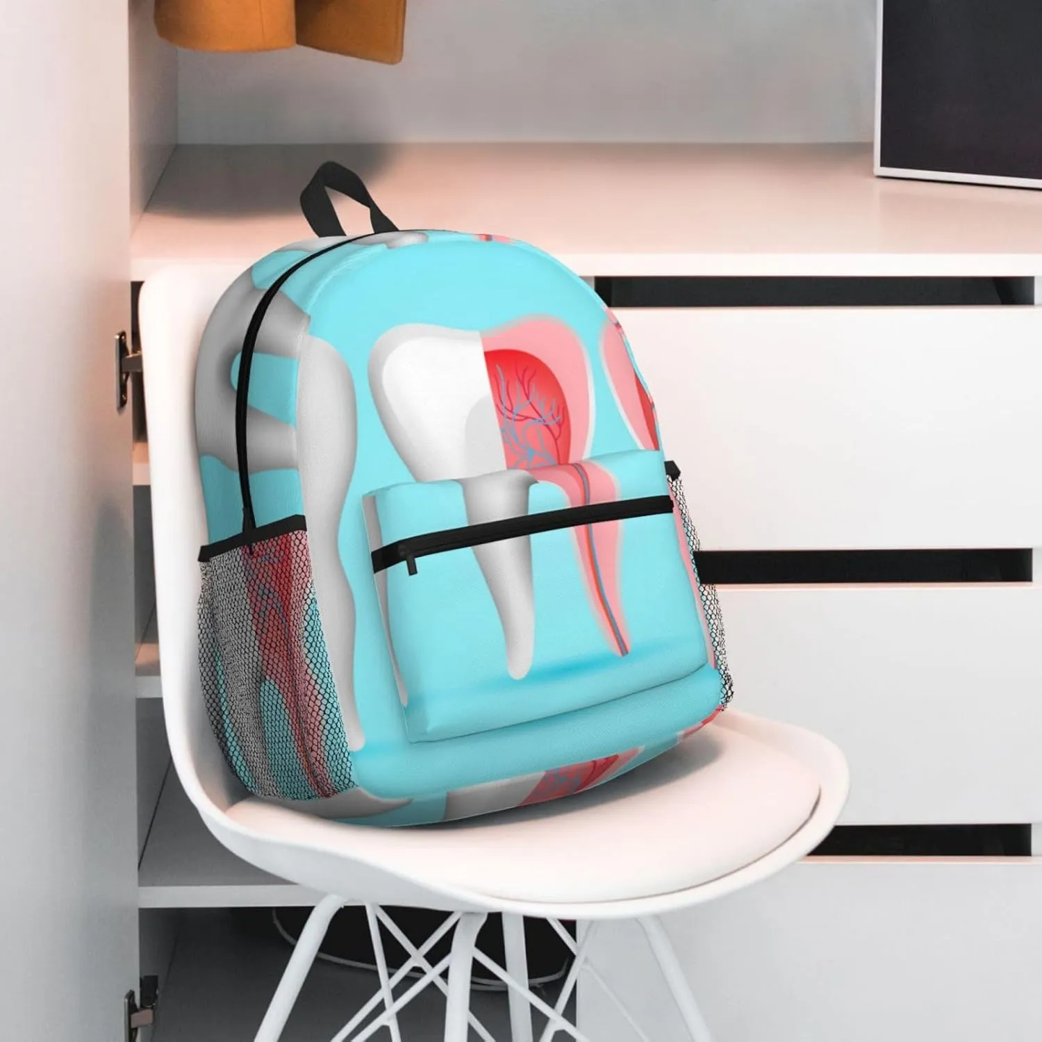 Dentist Tooth Backpack, Travel Laptop Backpack Computer Bag Rucksack for Men Women Business Work Fits 15.6 Inch Notebook