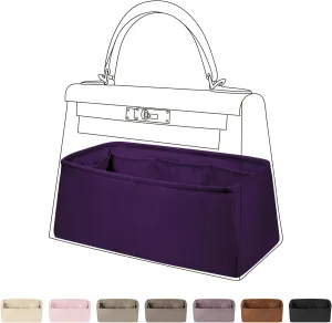 DGAZ Bag Organizer Insert For Kelly pochette/mini II /20/25/28/32/35/40/42/45 Bags, Silk Purse Organizer, Simplicity Handbag & Tote Organizer(Anemone,miniKelly2)