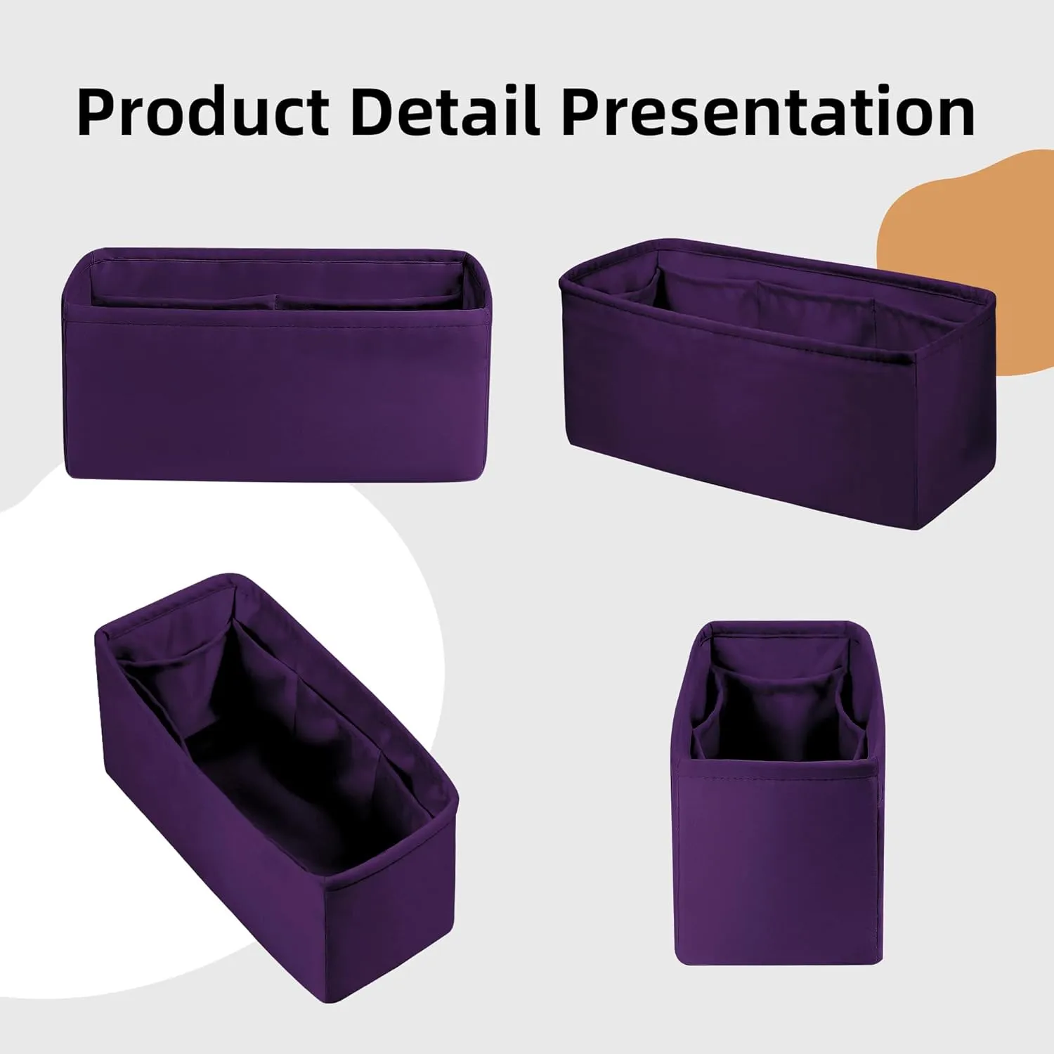 DGAZ Bag Organizer Insert For Kelly pochette/mini II /20/25/28/32/35/40/42/45 Bags, Silk Purse Organizer, Simplicity Handbag & Tote Organizer(Anemone,miniKelly2)