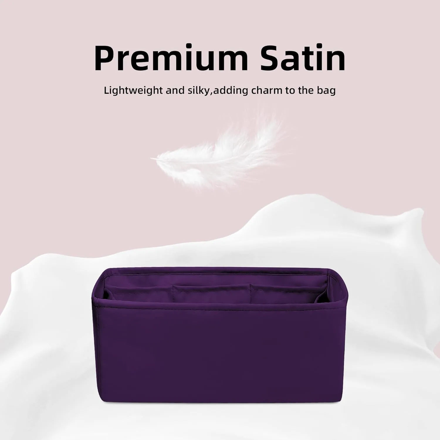 DGAZ Bag Organizer Insert For Kelly pochette/mini II /20/25/28/32/35/40/42/45 Bags, Silk Purse Organizer, Simplicity Handbag & Tote Organizer(Anemone,miniKelly2)