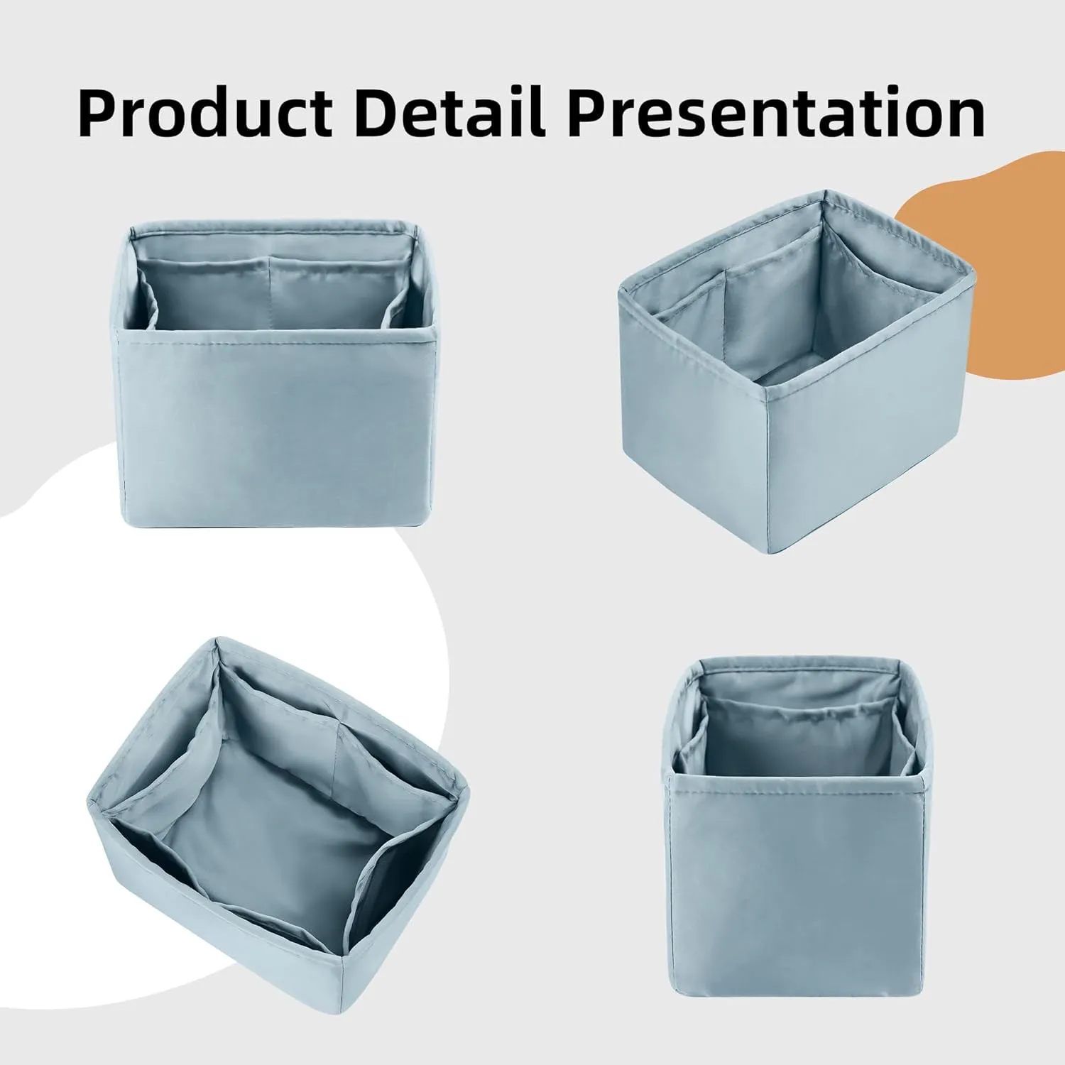 DGAZ Purse Organizer Silky Smooth For Picotin 14/18/22/26/31 Bags,Silk,Luxury Handbag Tote in Bag Shapers(Azure,PC22)