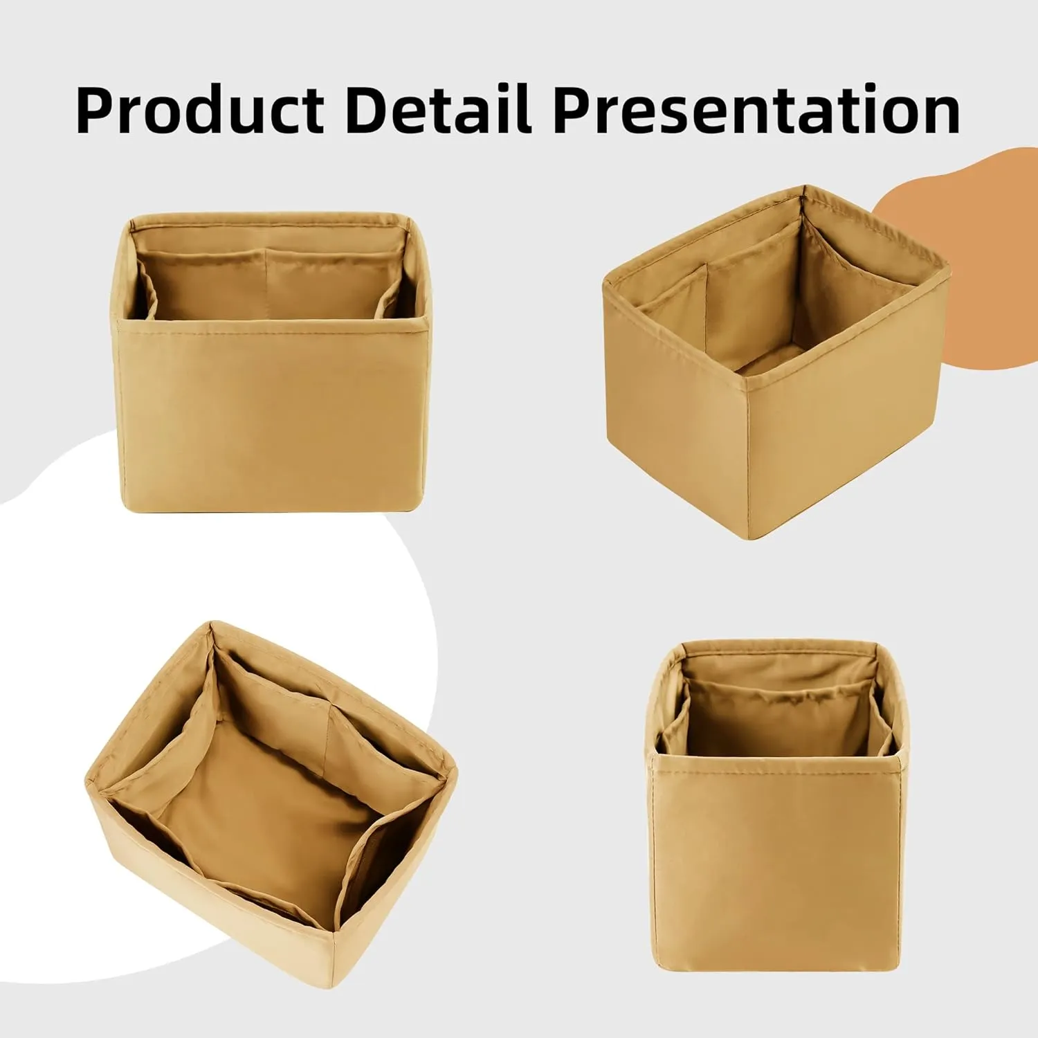 DGAZ Purse Organizer Silky Smooth For Picotin 18/22/26 Bags,Silk,Luxury Handbag Tote in Bag Shapers, Women(Biscuit color,PC18)