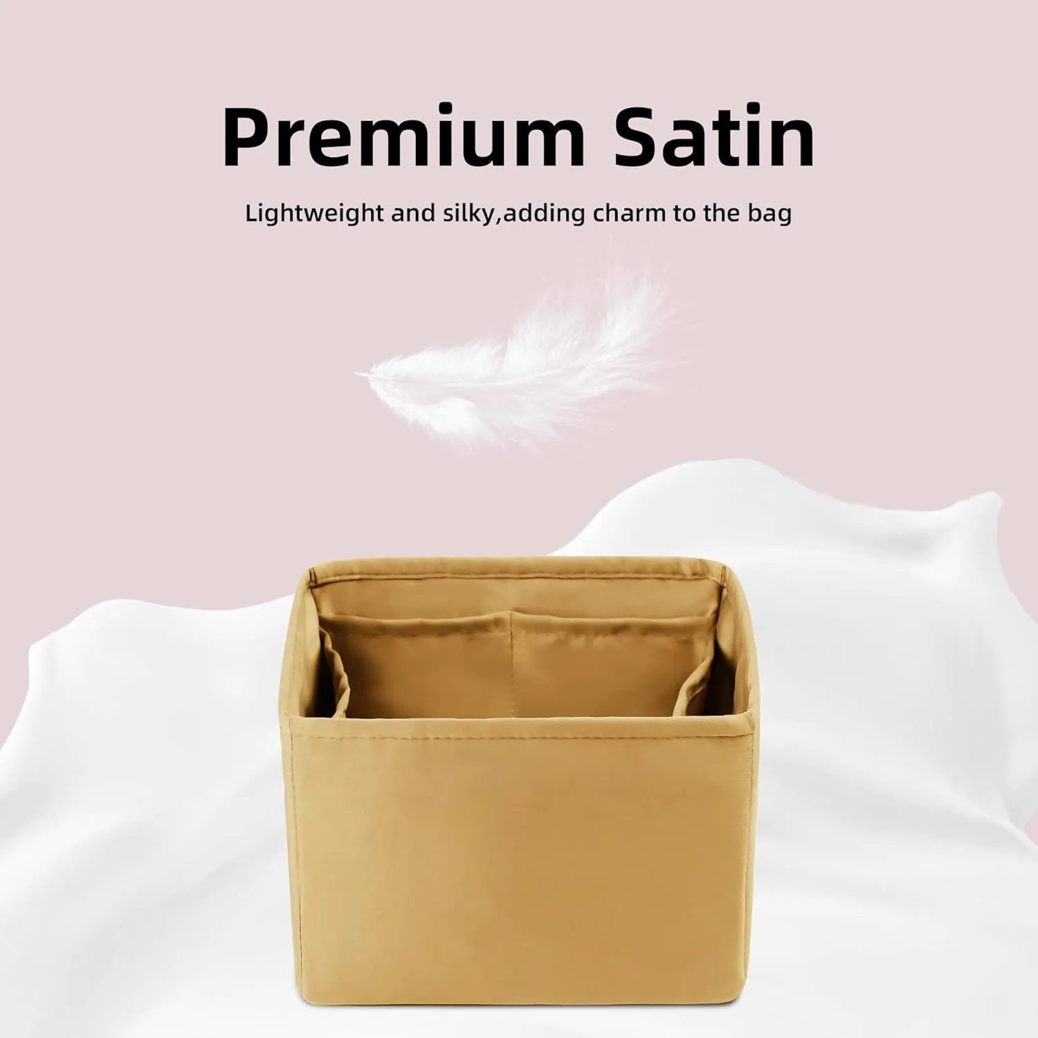 DGAZ Purse Organizer Silky Smooth For Picotin 18/22/26 Bags,Silk,Luxury Handbag Tote in Bag Shapers, Women(Biscuit color,PC18)
