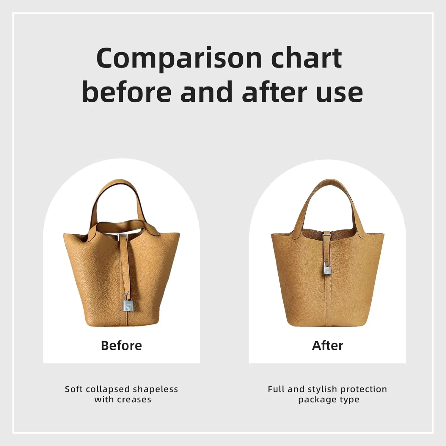 DGAZ Purse Organizer Silky Smooth For Picotin 18/22/26 Bags,Silk,Luxury Handbag Tote in Bag Shapers, Women(Biscuit color,PC18)