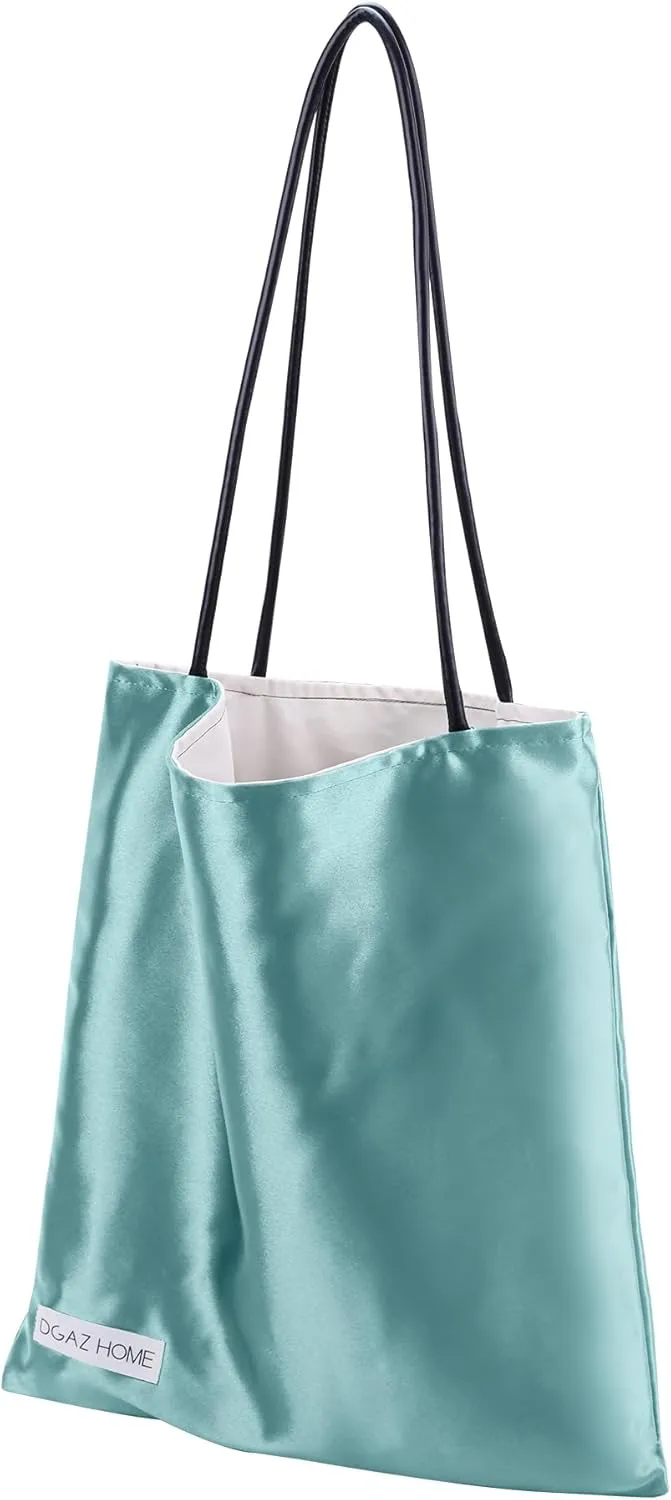 DGAZ Silk Designer Bags for Women, Luxury Tote Bag with Zipper, Large Shoulder Hobo Bags
