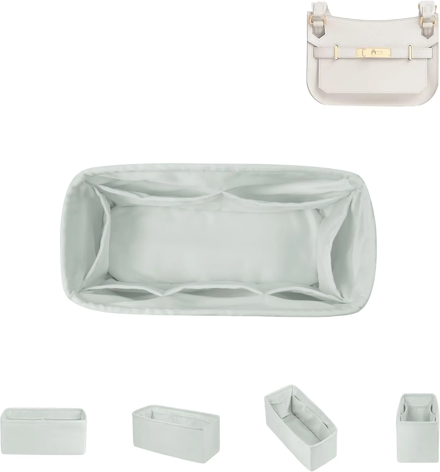 DGAZ Silk Purse Organizer Insert Fits Hermes Jypsiere Bags, Silky Smooth Bag Organizer，Luxury Handbag & Tote Shaper(Beton,Jypsiere 28)