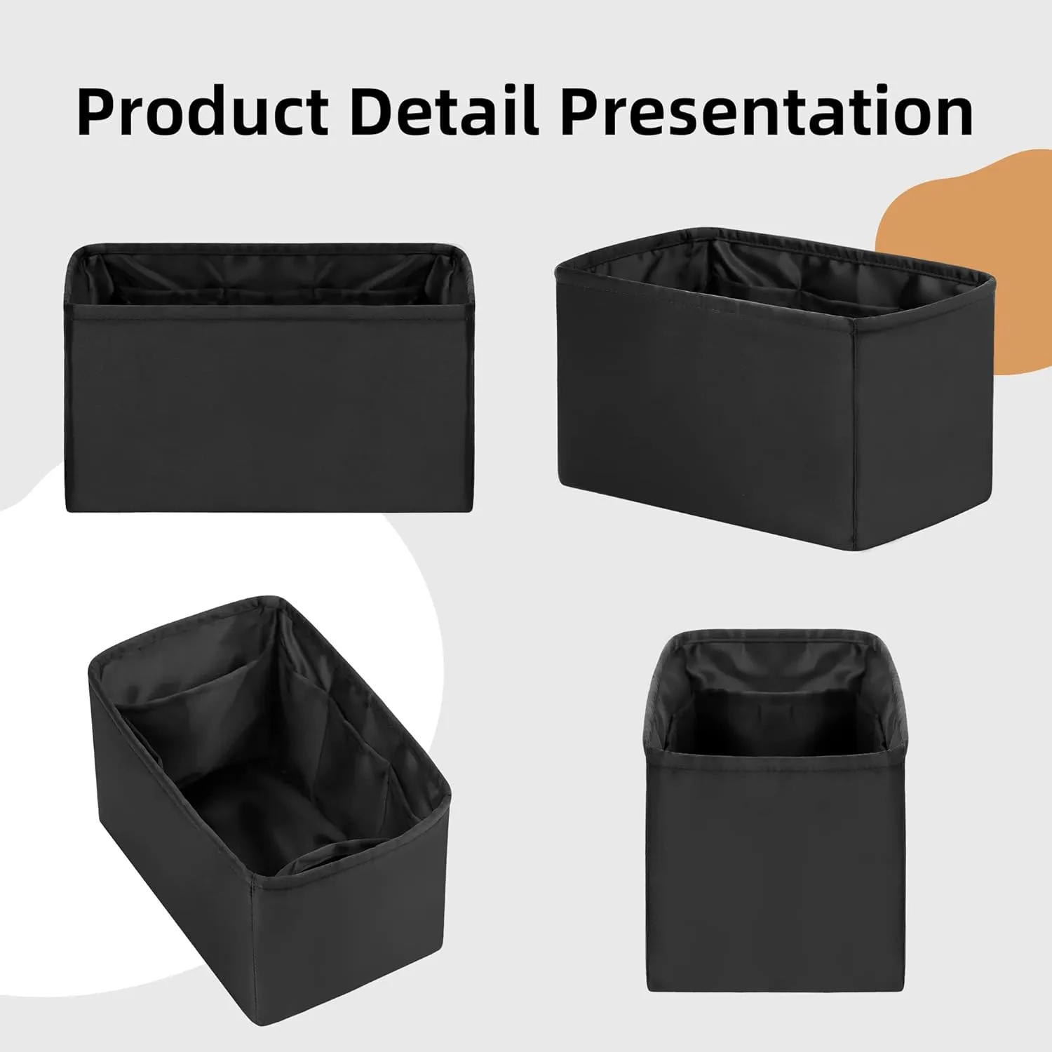DGAZ Silk Purse Organizer Insert Fits LV Speedy 16/20/25/30/35/45 bags，Silky Smooth Bag Organizer，Luxury Handbag & Tote Shaper（Black，SP25）