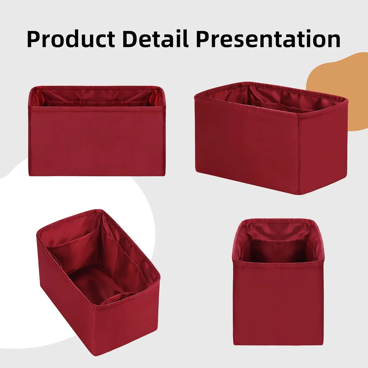 DGAZ Silk Purse Organizer Insert Fits LV Speedy 16/20/25/30/35/45 bags，Silky Smooth Bag Organizer，Luxury Handbag & Tote Shaper（Wine Red，SP25）