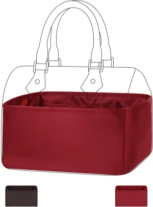 DGAZ Silk Purse Organizer Insert Fits LV Speedy 16/20/25/30/35/45 bags，Silky Smooth Bag Organizer，Luxury Handbag & Tote Shaper（Wine Red，SP25）