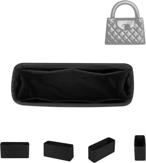 DGAZ Silk Purse Organizer Insert For Chanel Kelly bags，Silky Smooth Bag Organizer，Luxury Handbag & Tote Shaper(Black,Large)