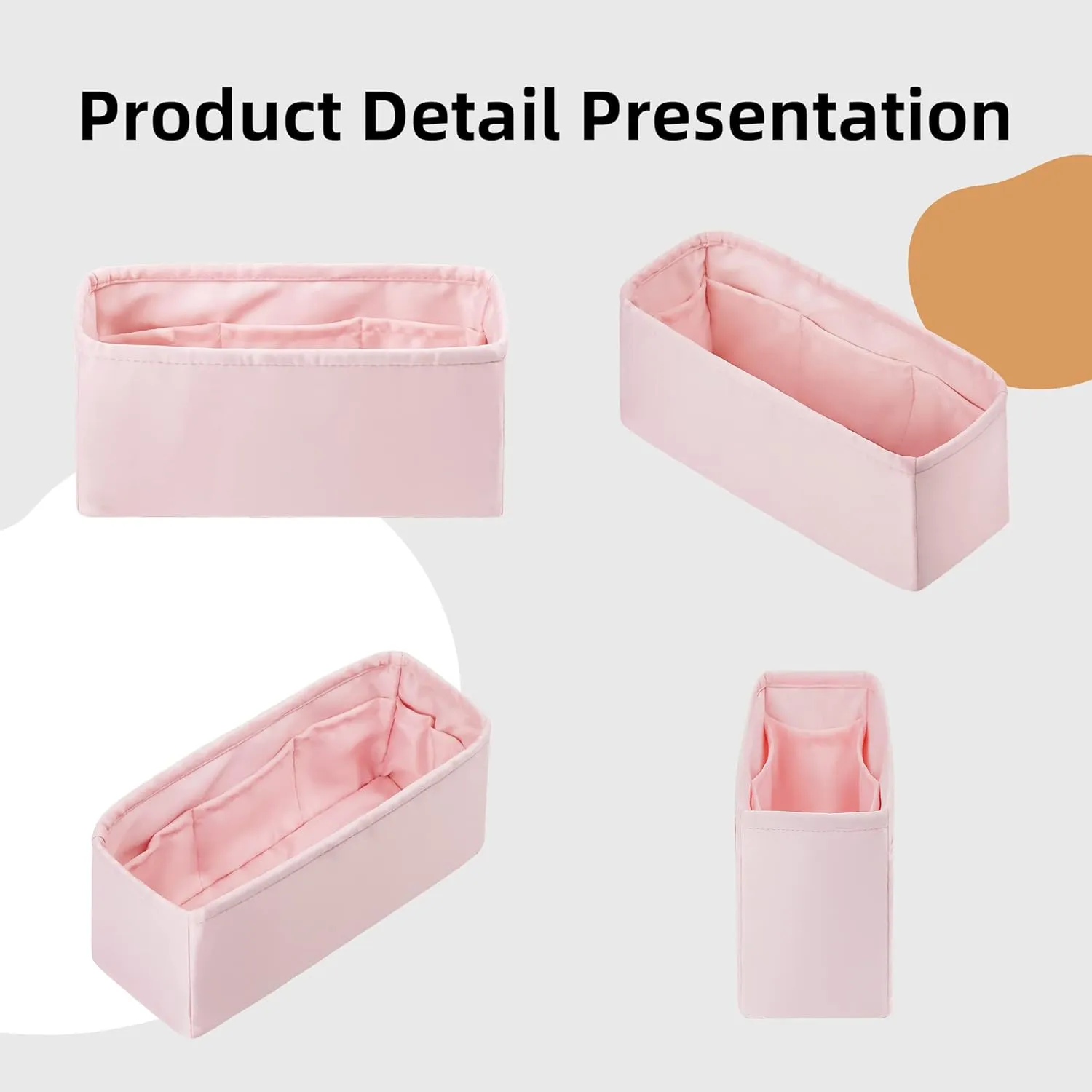 DGAZ Silk Purse Organizer Insert For Lady-Dior Micro/Mini/S/M/L bags，Silky Smooth Bag Organizer，Luxury Handbag & Tote Shaper（Pink，M）