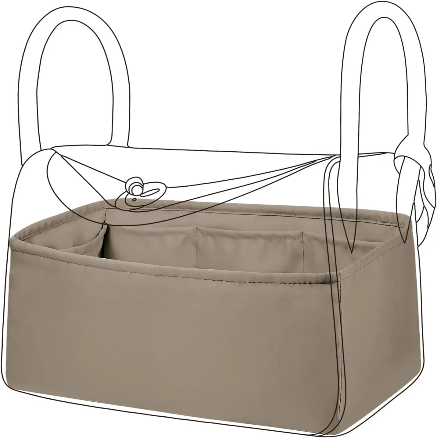 DGAZ Silk Purse Organizer Insert For Lindy 19/26/30/34 Bags, Silky Handbag & Tote Organizer, Bag in Bag,Simplicity Handbag & Tote Organizer