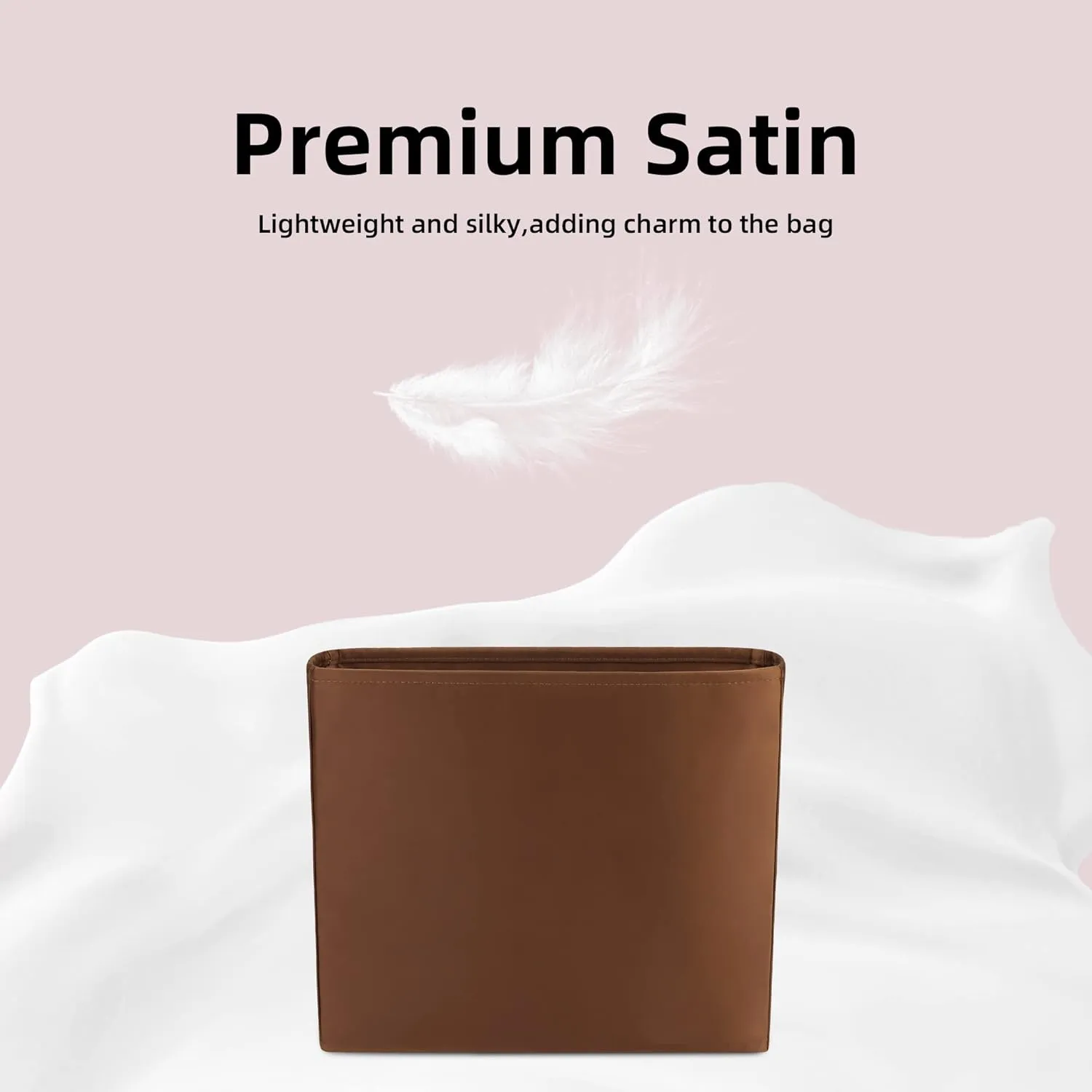 DGAZ Silky Purse Organizer Insert Fits Evelyne TPM/PM/GM/TGM Bags, Luxury Handbag & Tote Organizer, Simplicity bag organizer（Gold,TPM）