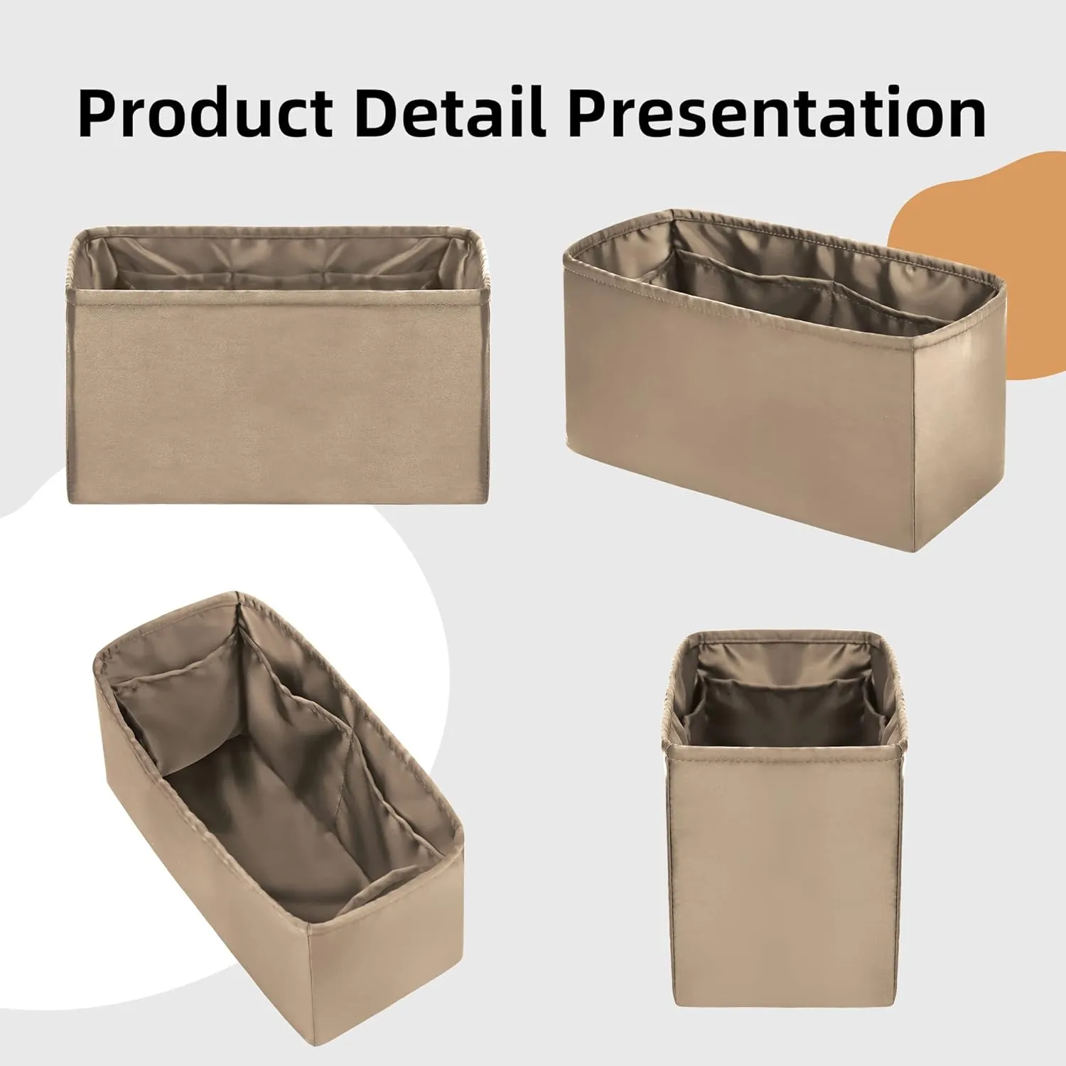DGAZ Silky Purse Organizer Insert for Chanel Deauville Canvas Bags,Luxury Handbag & Tote Organizer,Simplicity bag organizer (S2 trench,M)