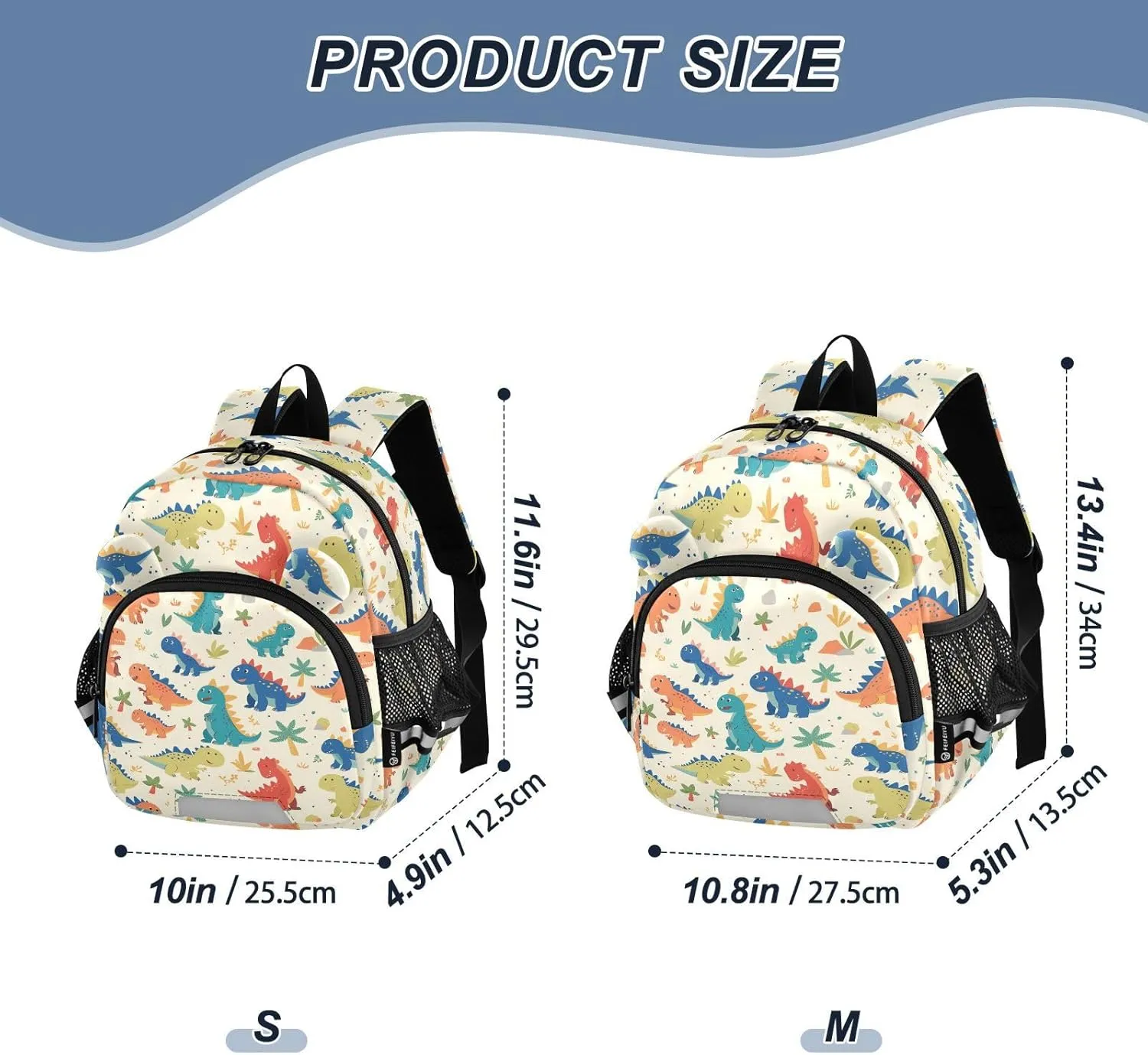 Dinosaur Preschool Backpack Pastel Color Daycare Bookbag School Backpack with Traction Rope for Kids 3-6