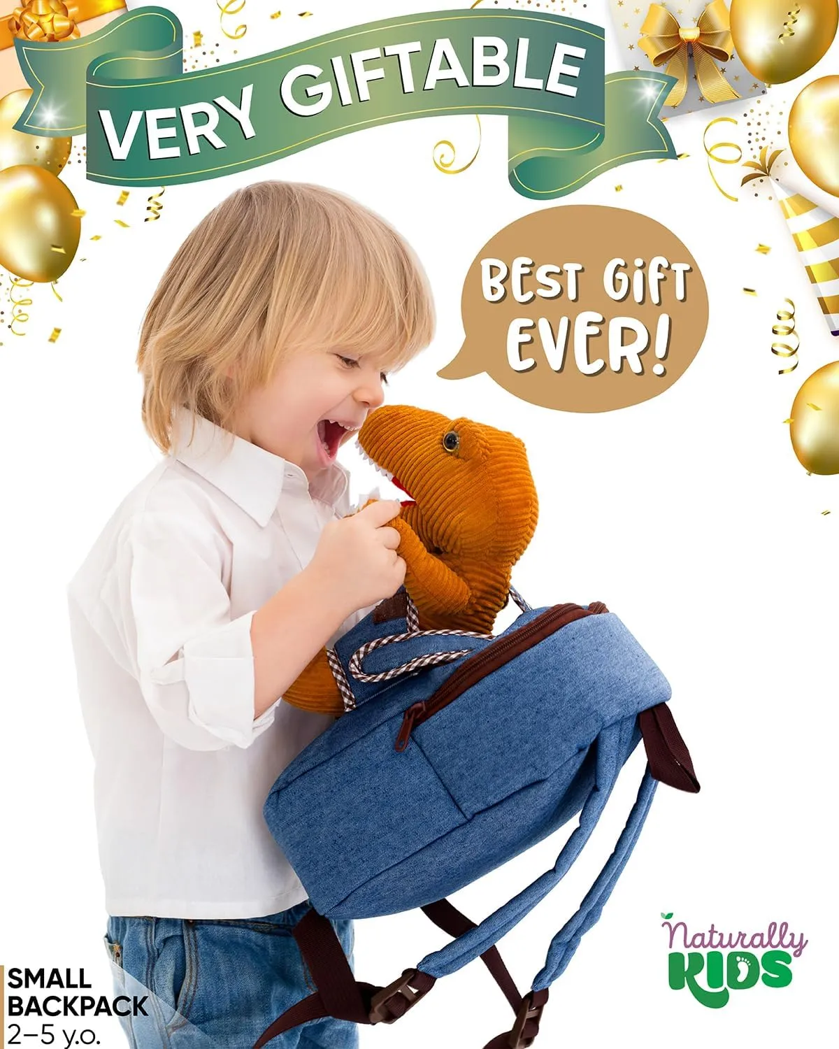 Dinosaur Toys for Kids 3-5, Dinosaur Toys for Kids 2-4, Birthday Gifts for 2 Year Old Boy, Gifts for 3 Year Old Boys, Toddler Backpack