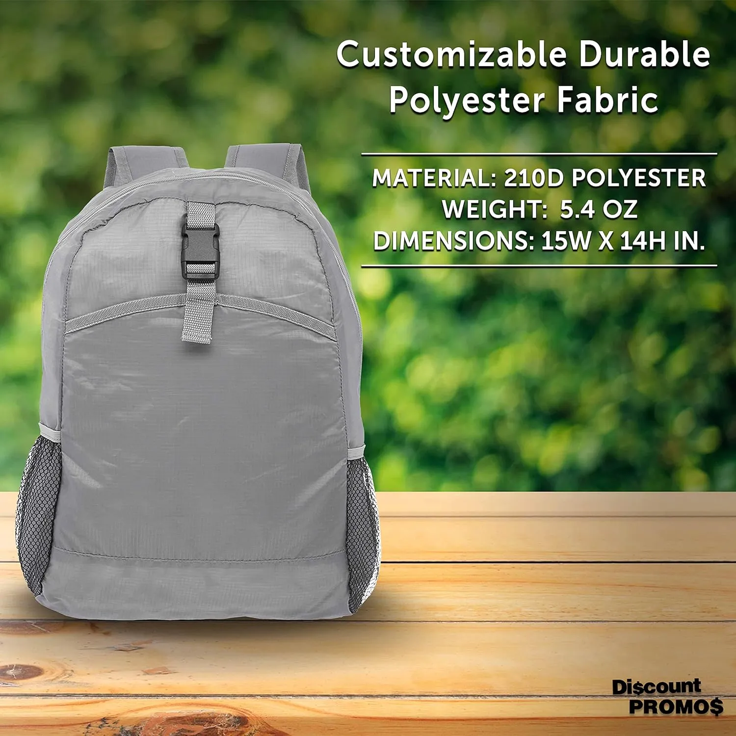 DISCOUNT PROMOS Lightweight Travel Packable Backpacks Set of 6, Bulk Pack - Perfect for Camping, Outdoor Sports - Grey