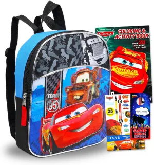 Disney Cars Backpack for Toddlers ~ Deluxe 11" Mini Cars Preschool Backpack