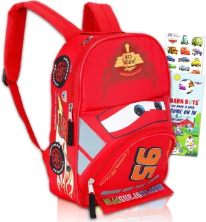 Disney Cars Mini Backpack for Kids Boys ~ Premium 12" Lightning McQueen School Bag with Stickers (Disney Pixar Cars School Supplies Bundle)