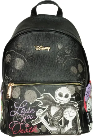 Disney Nightmare Before Christmas - Jack and Sally 12” Vegan Leather Mini Backpack
