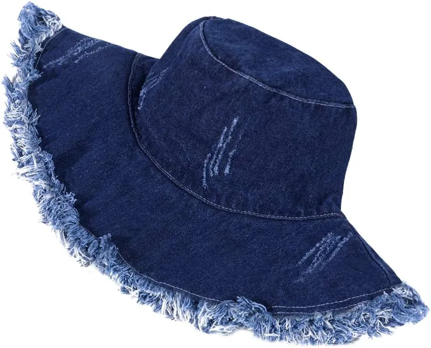 DOCILA Demin Bucket Hats for Women Men Blue Jean Western Fisherman Hats Packable Cowboy Style Outdoor Sun Hats