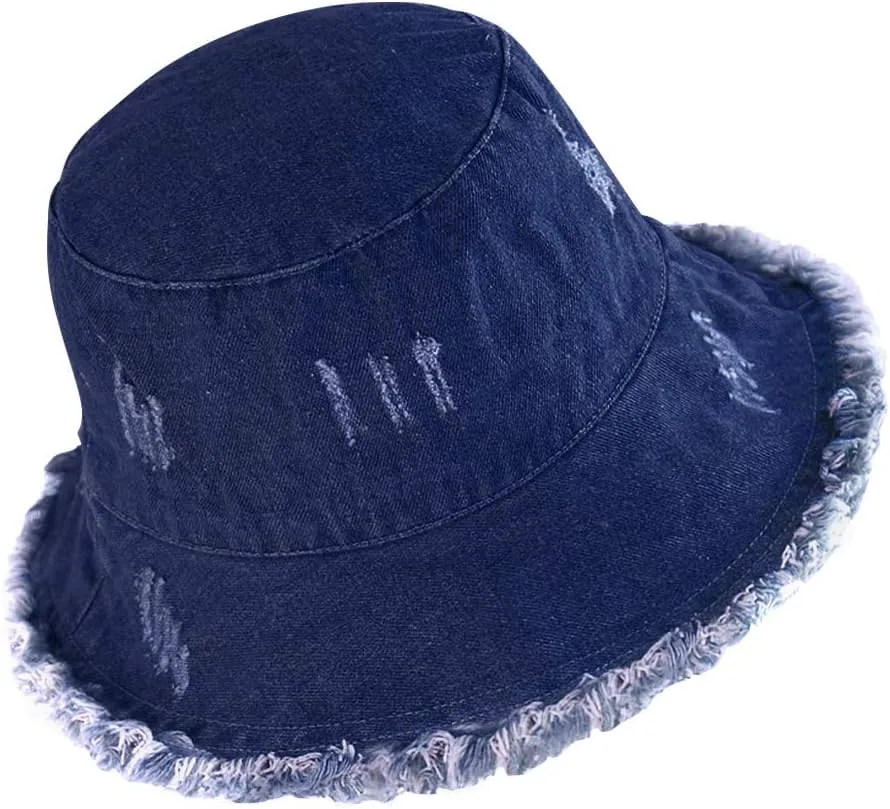 DOCILA Demin Bucket Hats for Women Men Blue Jean Western Fisherman Hats Packable Cowboy Style Outdoor Sun Hats