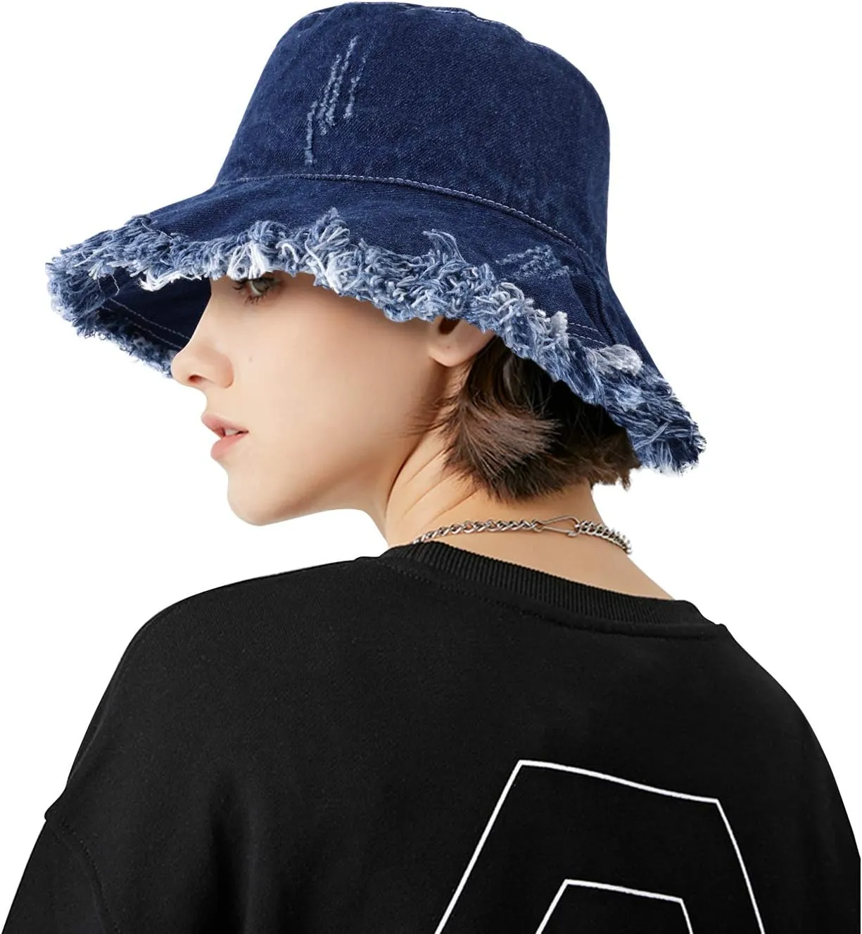 DOCILA Demin Bucket Hats for Women Men Blue Jean Western Fisherman Hats Packable Cowboy Style Outdoor Sun Hats