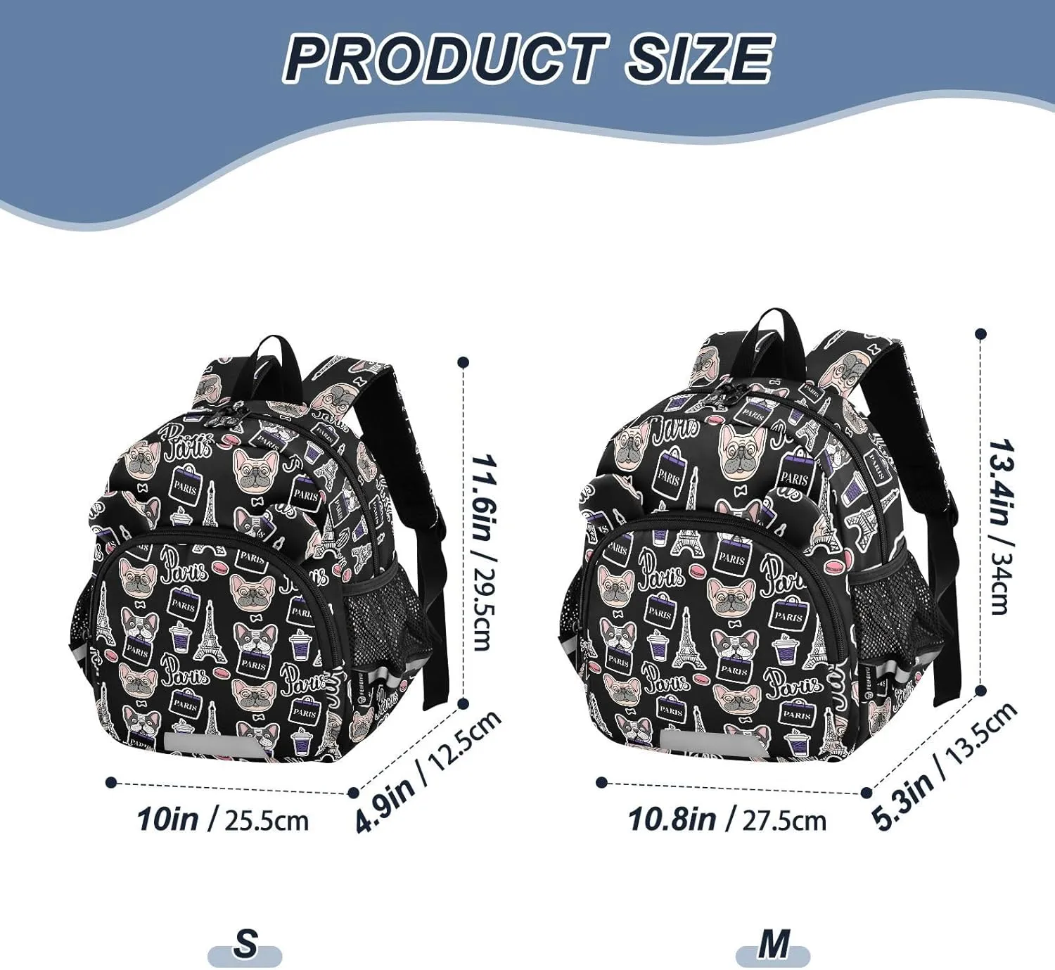Dogs Preschool Backpack Shopping Bag Daycare Bookbag School Backpack with Traction Rope for Kids 3-6