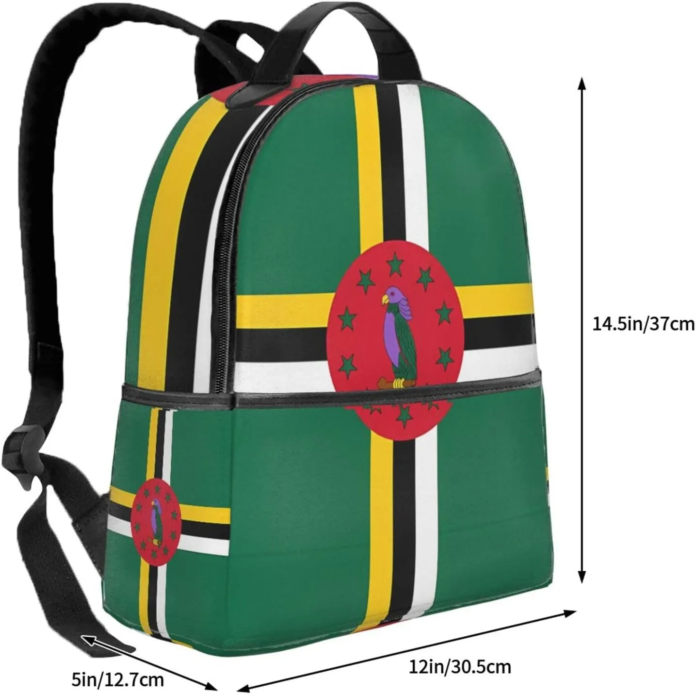 Dominica Flag Casual Backpacks Laptop Backpack Carry-on Daypack Sports Travel Rucksack Lightweight Working Bag for Outdoor Hiking Cycling Walking