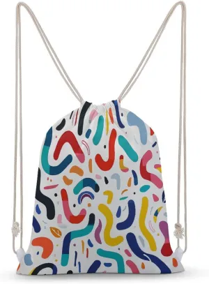 Drawstring Backpack Lightweight Curves And Shapes Drawstring Bags Fashion Gym Bag For Women Men