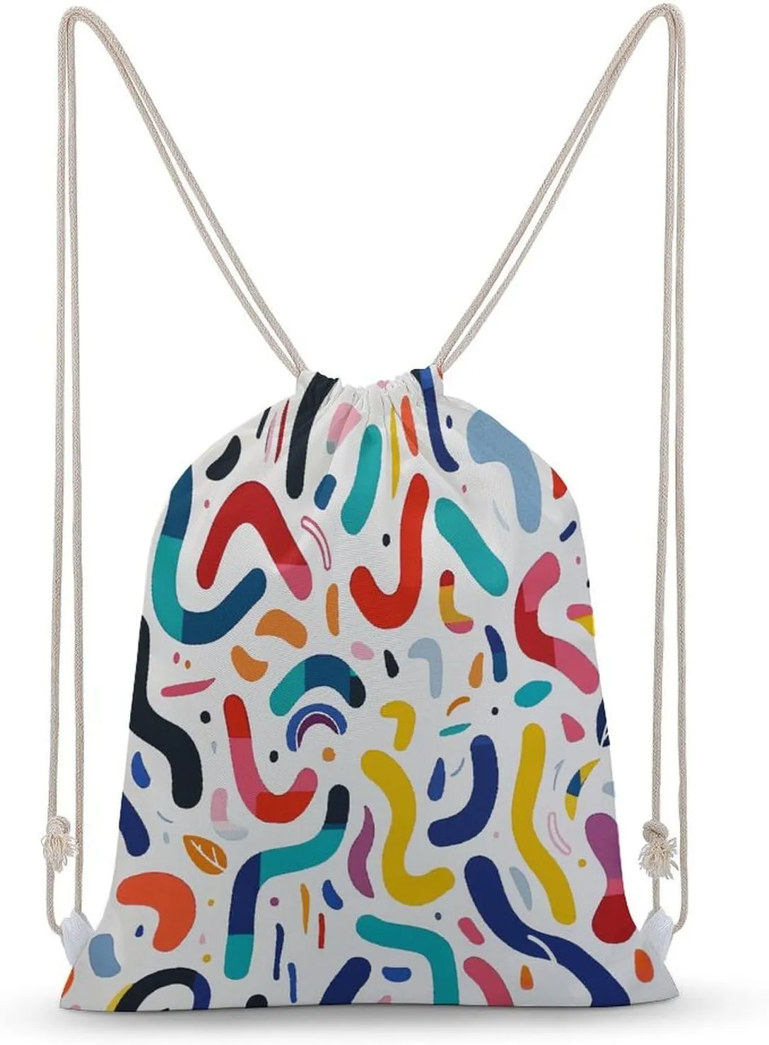 Drawstring Backpack Lightweight Curves And Shapes Drawstring Bags Fashion Gym Bag For Women Men