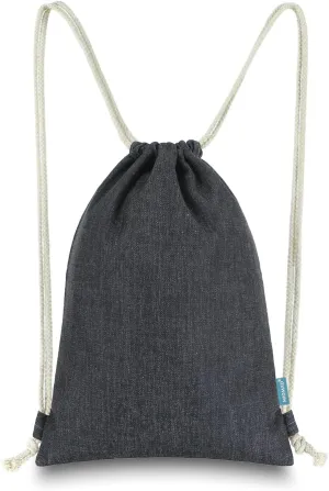 Drawstring Backpack Simple Style String Bag Canvas Beach Sport Daypack