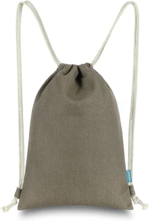 Drawstring Backpack Simple Style String Bag Canvas Beach Sport Daypack