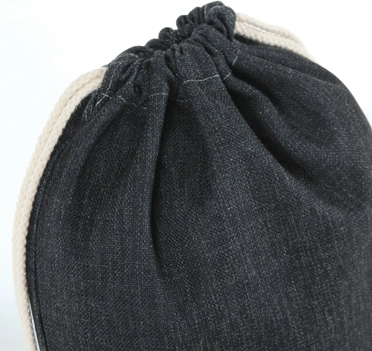 Drawstring Backpack Simple Style String Bag Canvas Beach Sport Daypack