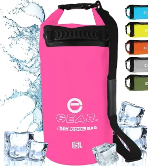 Dry Bag Floating Cooler - Roll Top Insulated Backpack – Portable, Collapsible, Waterproof with Padded Shoulder Strap - Perfect for Kayaking Fishing Beach Hiking -15L