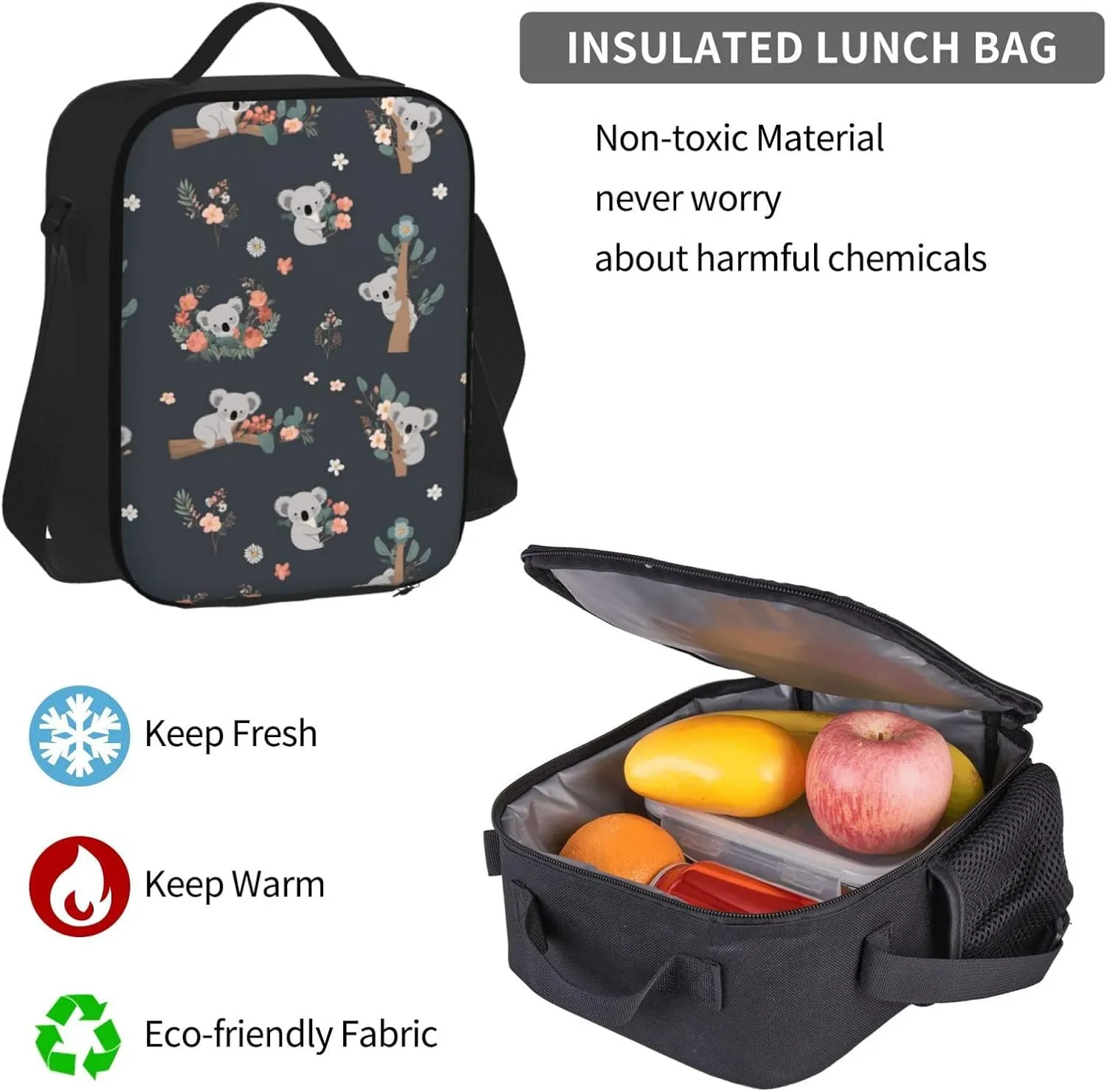 Dujiea Cute Koala Kids Backpack Set 3 Piece Student Back To School Book Bag with Shouder Bag Pencil Case for Boys Girls 1-6th Grade